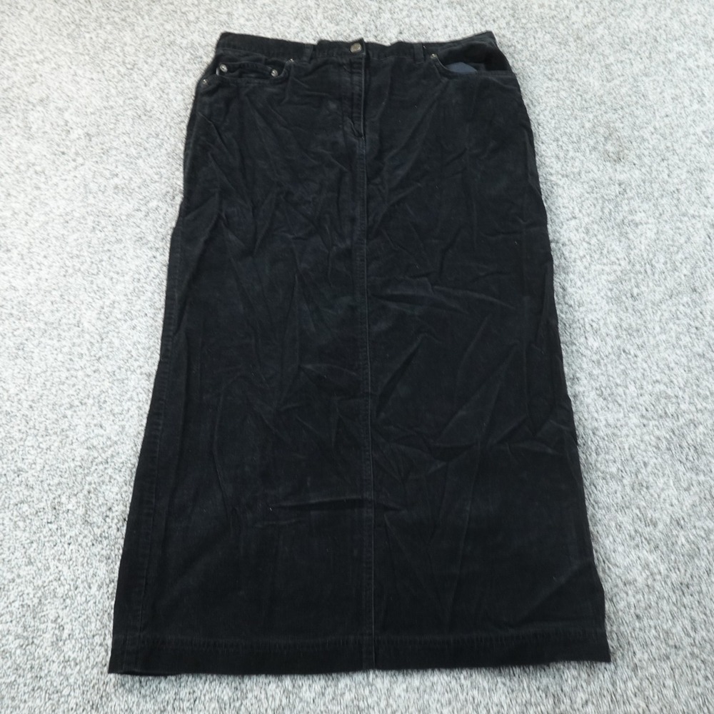 Ralph Lauren Jeans Co Skirt Womens 34 Black Corduroy Maxi Long A Line 5 Pocket